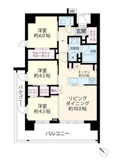 エクセレントシティ新浦安ブレッサン【6階】の間取り