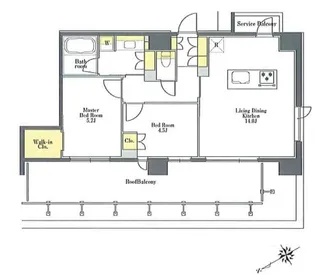 プライムメゾン浅草橋【13階】の間取り