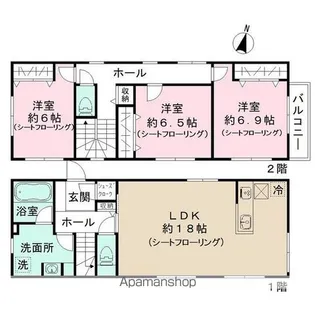 東京都新宿区西落合3【一戸建】の間取り
