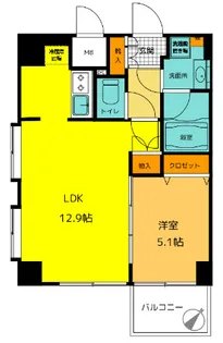 ダイナシティ文京根津【6階】の間取り