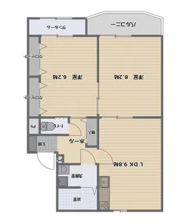 ロイヤルコート3【1階】の間取り