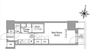 コンフォリア南品川【9階】の間取り