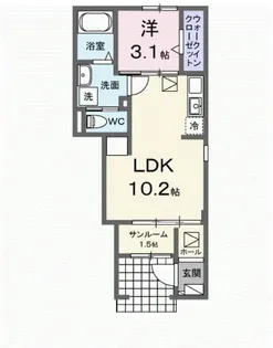ラ フェリーチェ 篠ノ井【1階】の間取り