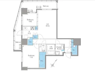 南麻布仙台坂レジデンス【8階】の間取り