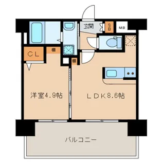三島マンション博多駅東【7階】の間取り