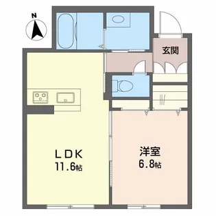 ベレオ末広【1階】の間取り