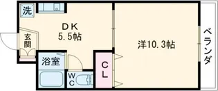 ハピネス矢野【1階】の間取り