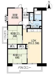 URサンヴァリエ苅田【8階】の間取り