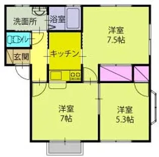 ミチコヒルズA【1階】の間取り