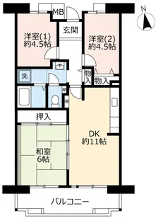 URアルビス寺本【1階】の間取り