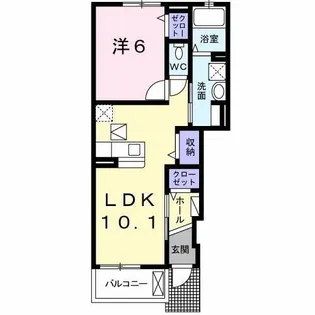 フレーシュ・カスミ【1階】の間取り