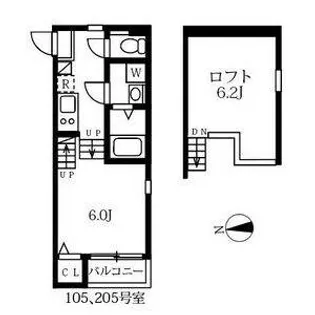 ハーモニーテラス名楽町【2階】の間取り