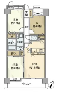 ライオンズマンション大宮宮原【2階】の間取り