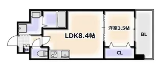 Dimora難波【10階】の間取り