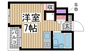 グランピア下山手【4階】の間取り