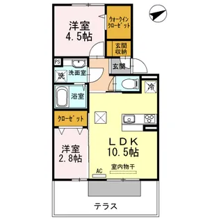 エトワールII【1階】の間取り