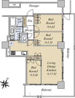 Brillia Tower 神戸元町【8階】の間取り