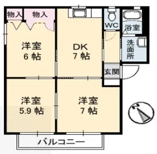 クレール丸山II【1階】の間取り