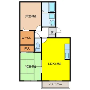 ウエストアベニュー【3階】の間取り