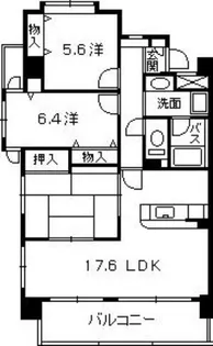 ライオンズマンション比治山公園弐番館【4階】の間取り