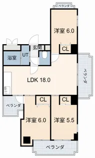 ロイヤルコート光【8階】の間取り