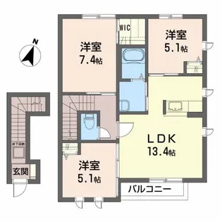 プロスペレジャルダンD【2階】の間取り