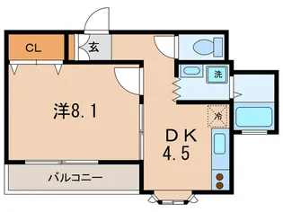 カ-ザU【1階】の間取り