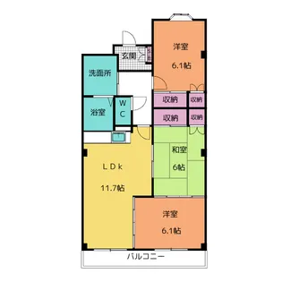フォレストサイドK-III【1階】の間取り
