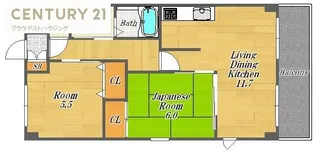 ラ・トゥール【6階】の間取り