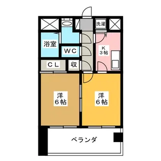 アーバンビュー南県【5階】の間取り