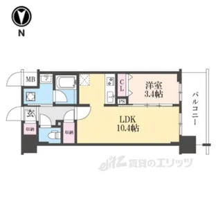 リシュドール梅小路【3階】の間取り