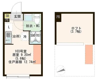 プルミエ上中里【1階】の間取り