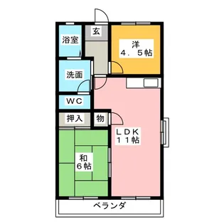 サンハイツ大堀【2階】の間取り