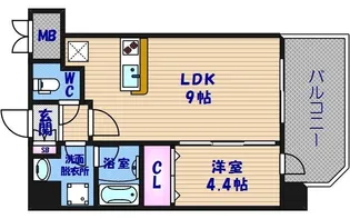 スプランディッド難波【10階】の間取り
