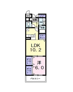 シャンブル・バトー【3階】の間取り