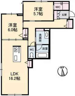 べレオガーデンズ弥右衛門【1階】の間取り