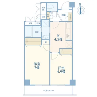 アルテール大井町【5階】の間取り
