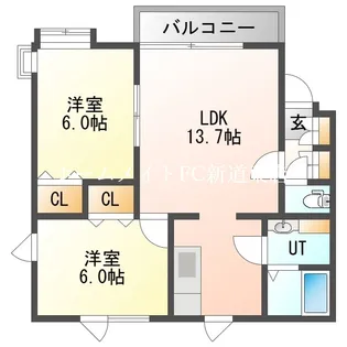 ソルトケープ【1階】の間取り