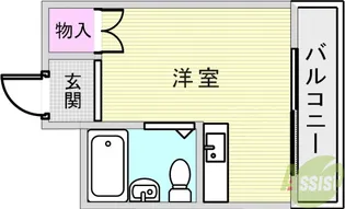 シャトー第8神戸【2階】の間取り