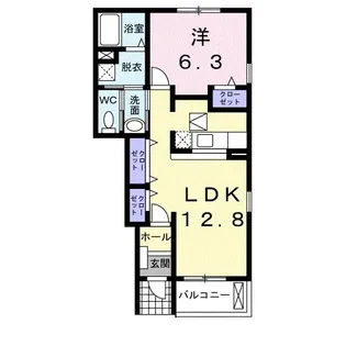 カーサ・de・MI【1階】の間取り