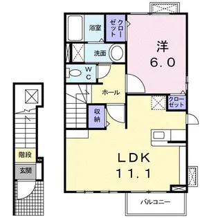 カーサ ソラーレ B【2階】の間取り