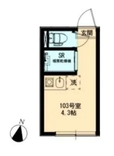 HOMEDAYS中野(ホームデイズ中野)【1階】の間取り