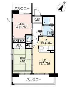 URアルビス緑丘【5階】の間取り