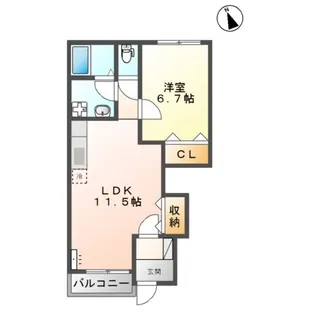 ボンヌールパンションI【1階】の間取り
