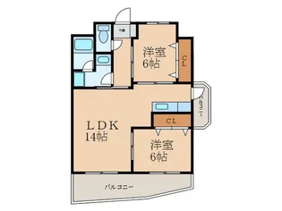 コーポコモン【3階】の間取り