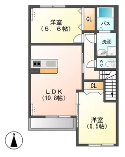 ビバーチェ【2階】の間取り
