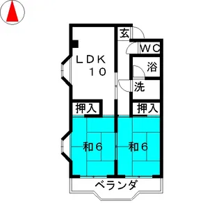 スカイハイツ18【2階】の間取り