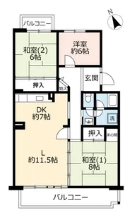 URアミティ学園西町【4階】の間取り