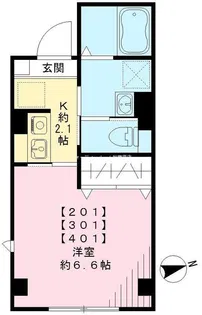 プラム二長町【4階】の間取り