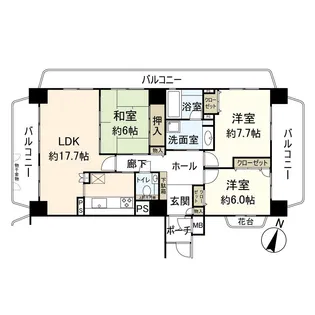 本山アーバンライフ【8階】の間取り